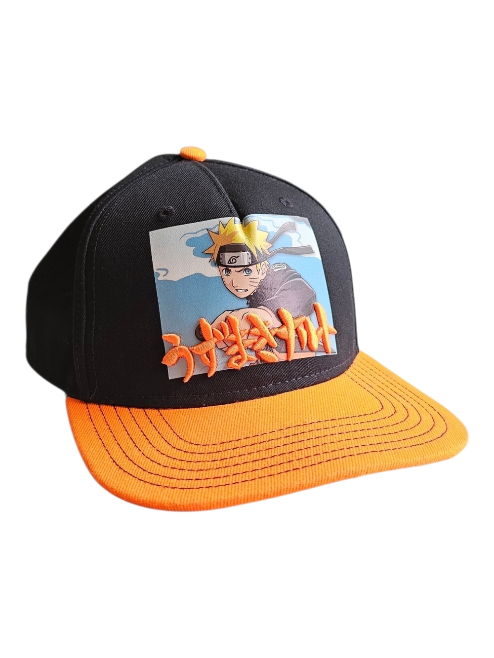 Naruto Shippuden Snapback Hat Black Orange Anime Licensed Viz Media Adjustable
